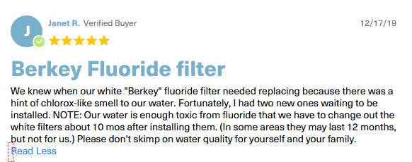 berkey fluoride filter testimonials